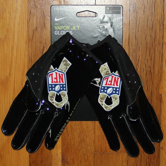 Nike Vapor Jet Salute To Service NFL Football Gloves Mens M Camo New - Picture 3 of 5